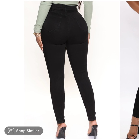 FASHION NOVA high rise stretch skinny jeans black, 5 - Picture 3 of 9